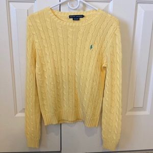 RALPH LAUREN SIZE M YELLOW CABLE KNIT SWEATER